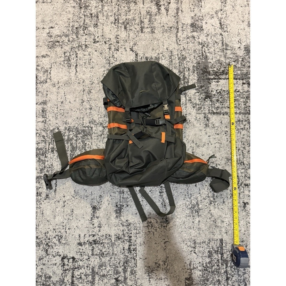 NWOT Hunting Backpack Roll Top Olive Green Orange Tactical Hiking Pack